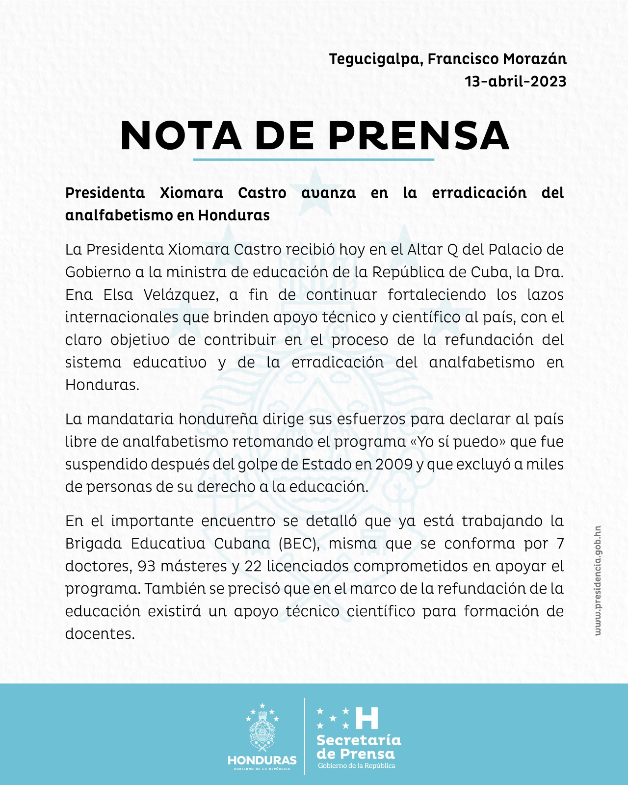 Banadesa Presidenta Castro pone 2,400 millones a disposición  de productores especialmente de granos básicos